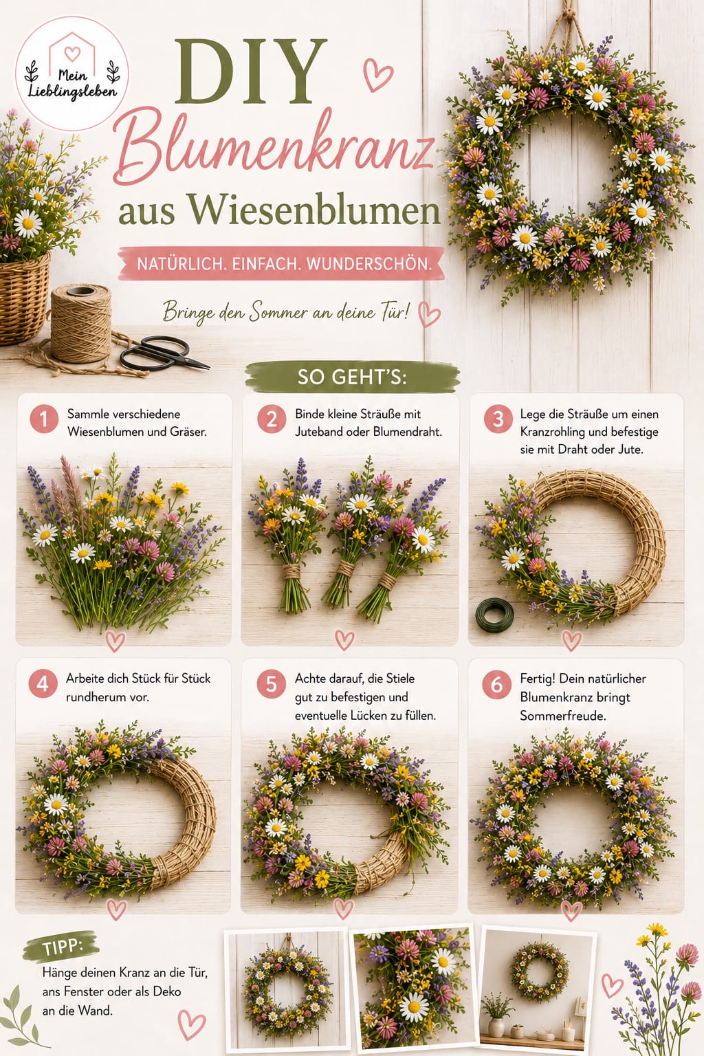 DIY Blumenkranz aus Wiesenblumen