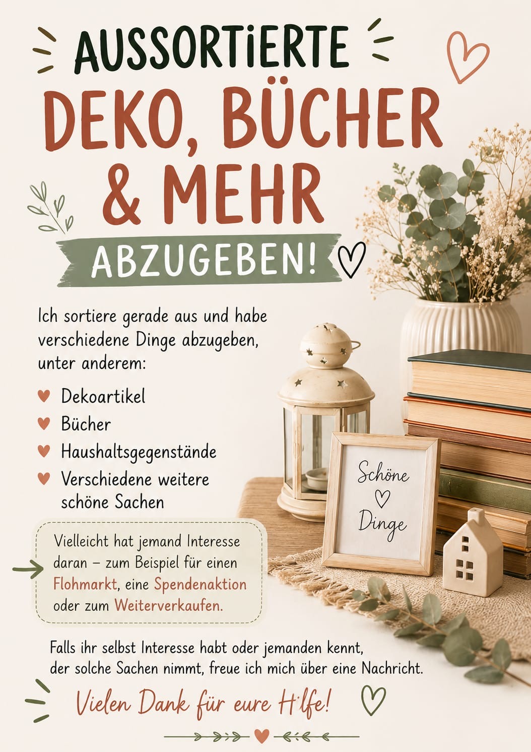 Deko & Bücher abzugeben