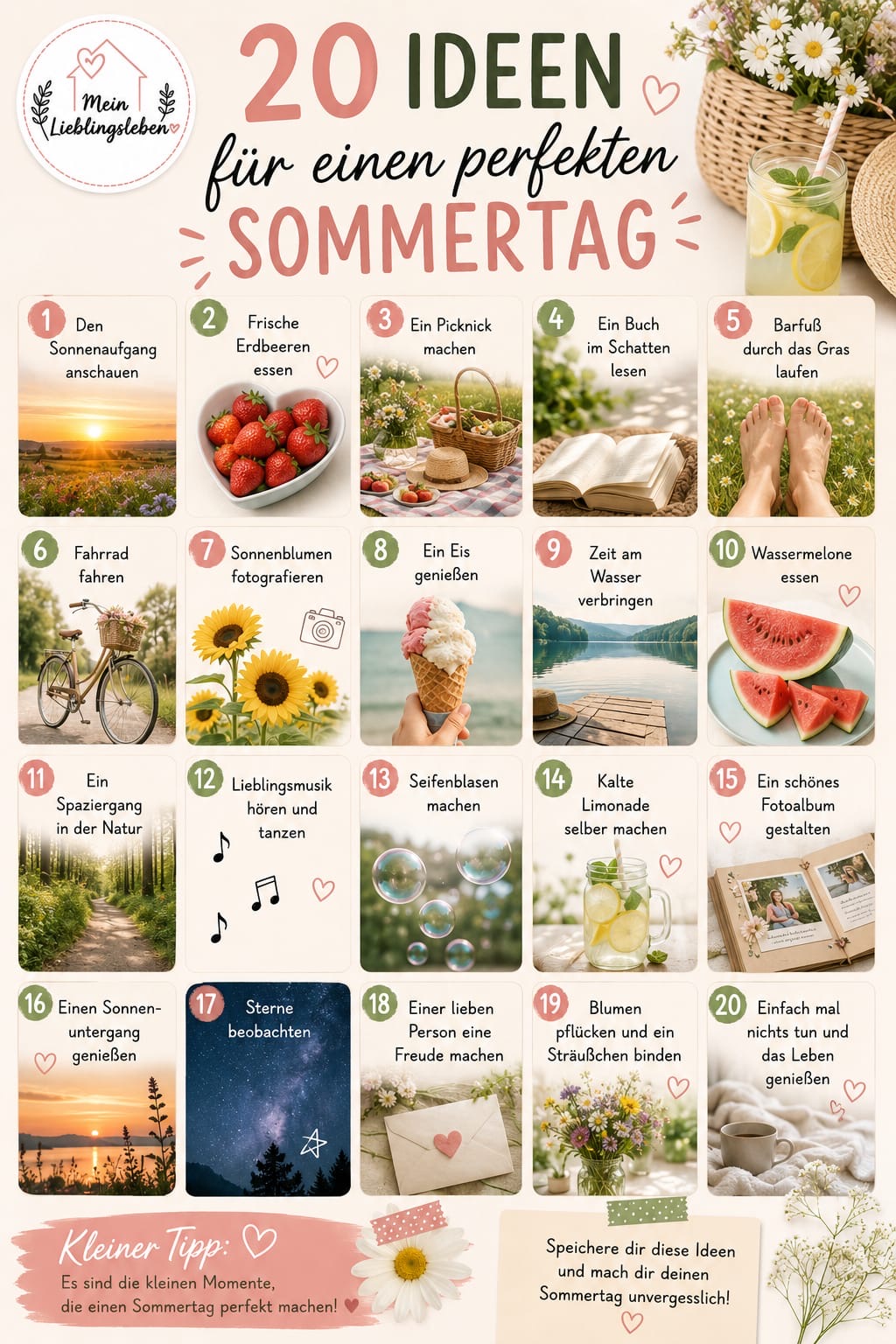 20 Ideen für einen perfekten Sommertag