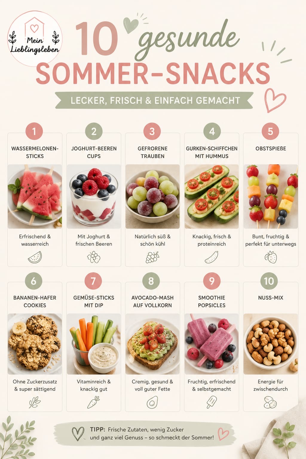 10 gesunde Sommer-Snacks