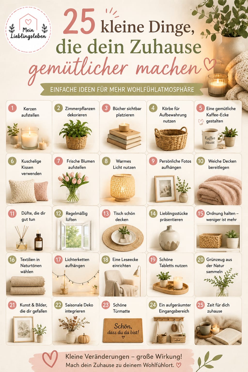 25 Dinge für ein gemütliches Zuhause