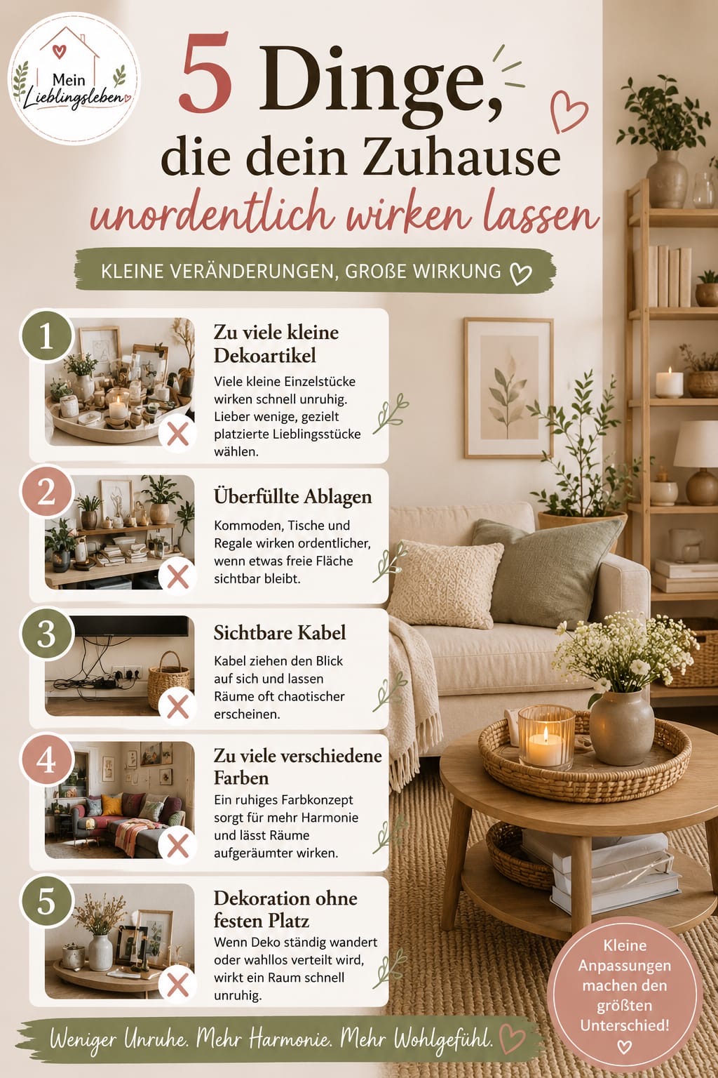 Was Räume unordentlich wirken lässt